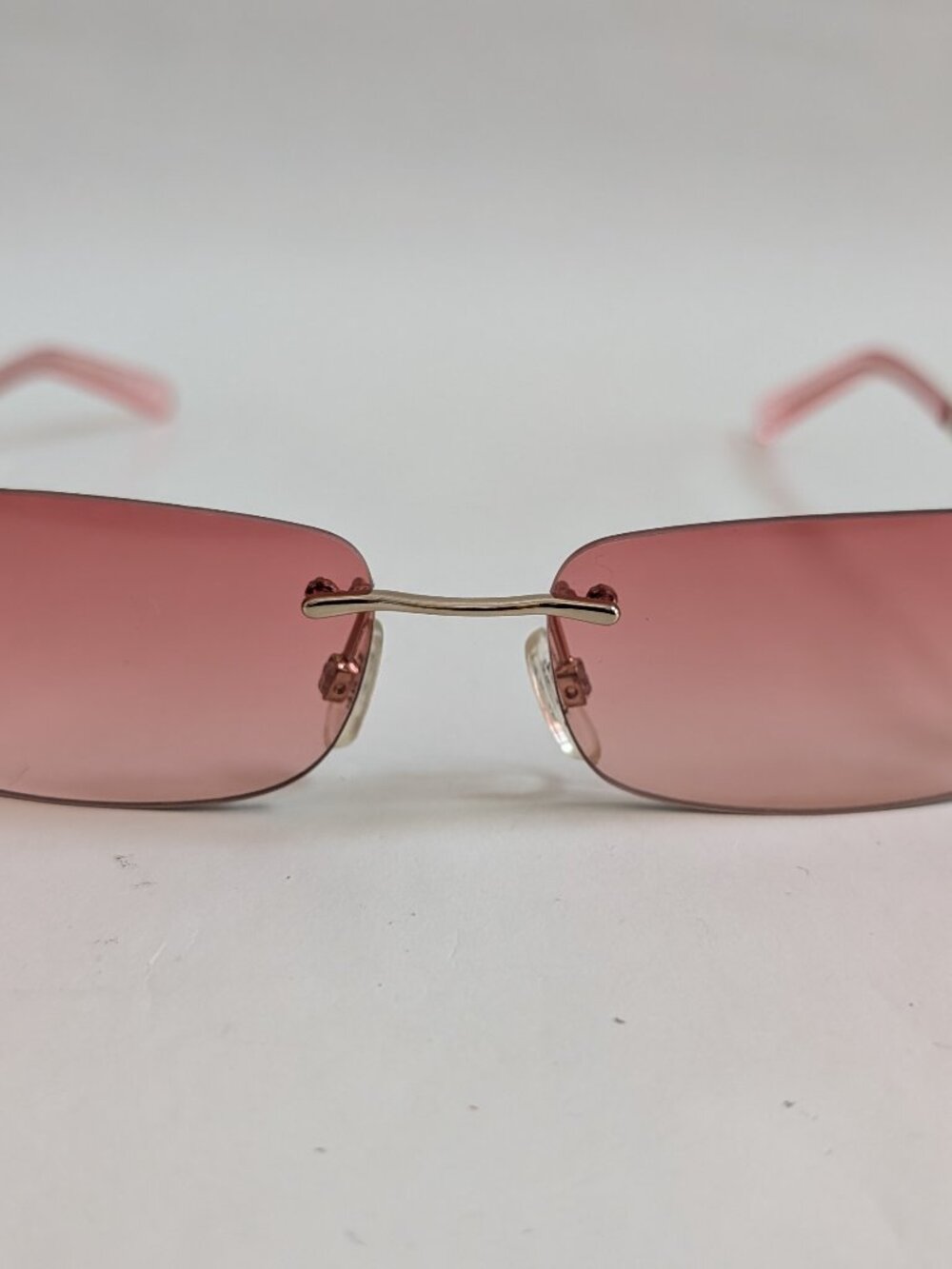 NWT Vintage 90's Lady Fashion Rectangle Rimless Sunglasses (S. Gold)